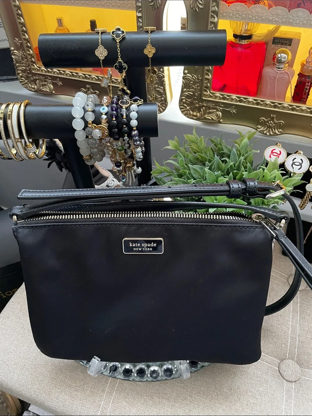 ✨🖤KATE SPADE ♠️ Black Nylon Double-Zip Crossbody✨🖤LIKE NEW